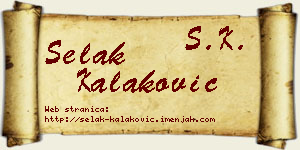 Selak Kalaković vizit kartica